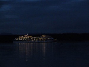 Cruise ship view at night